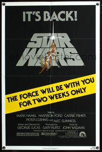 2n860 STAR WARS 1sheet R81 George Lucas classic sci-fi epic, the force is back for two weeks only!
