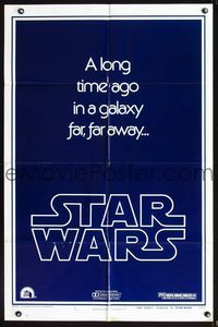 2n857 STAR WARS style B teaser 1sheet '77 George Lucas, a long time ago in a galaxy far, far away...