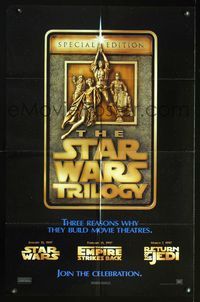 2n862 STAR WARS TRILOGY DS 1sheet '97 George Lucas, Empire Strikes Back, Return of the Jedi!