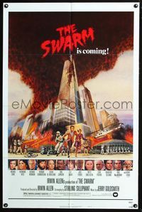 2n870 SWARM style B one-sheet poster '78 Irwin Allen, cool art of killer bee attack by C.W. Taylor!