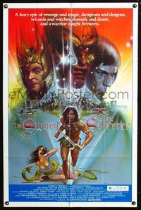 2n872 SWORD & THE SORCERER 1sheet '82 magic, dungeons, dragons, cool fantasy art by Peter Andrew J.!