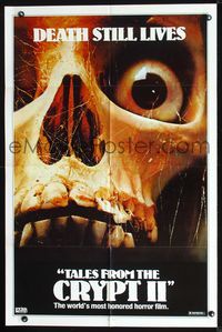2n874 TALES FROM THE CRYPT II teaser one-sheet '73 wild super close image of skull with eyeball!