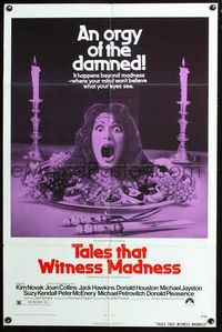2n876 TALES THAT WITNESS MADNESS one-sheet '73 wacky screaming head on dinner plate horror image!