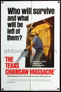 2n889 TEXAS CHAINSAW MASSACRE Bryanston one-sheet '74 Tobe Hooper cult classic slasher horror!