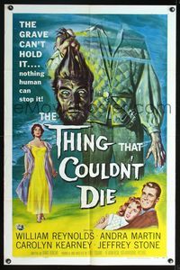 2n898 THING THAT COULDN'T DIE one-sheet '58 great artwork of beast holding its own severed head!
