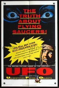 2n920 UFO one-sheet movie poster '56 the truth about unidentified flying objects & flying saucers!