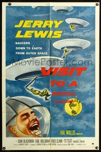 2n938 VISIT TO A SMALL PLANET one-sheet '60 wacky astronaut Jerry Lewis goes into outer space!