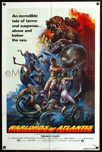 2n941 WARLORDS OF ATLANTIS one-sheet poster '78 cool sci-fi artwork with monsters by Joseph Smith!