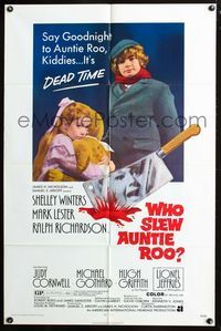 2n954 WHO SLEW AUNTIE ROO one-sheet poster '71 mad Shelley Winters, say goodnight, it's dead time!