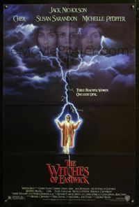 2n961 WITCHES OF EASTWICK one-sheet '87 Jack Nicholson, Cher, Susan Sarandon, Michelle Pfeiffer
