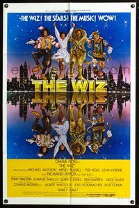 2n962 WIZ 1sheet '78 Diana Ross, Michael Jackson, Richard Pryor, Wizard of Oz, art by Victor Gadino!