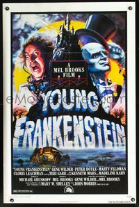 2n971 YOUNG FRANKENSTEIN 1sheet '74 Mel Brooks, Gene Wilder, Peter Boyle, Marty Feldman, great art!
