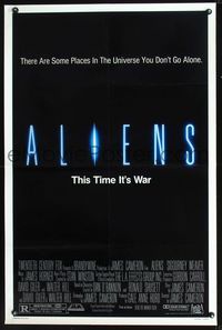 2o792 ALIENS one-sheet movie poster '86 James Cameron, Sigourney Weaver, this time it's war!