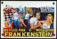 2o410 I WAS A TEENAGE FRANKENSTEIN Belgian poster '57 AIP, great different artwork of wacky monster!