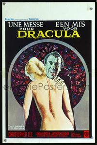 2o444 TASTE THE BLOOD OF DRACULA Belgian '70 great differnet art of Christopher Lee & naked victim!
