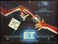 2o321 E.T. THE EXTRA TERRESTRIAL British quad poster R85 Steven Spielberg classic, classic image!