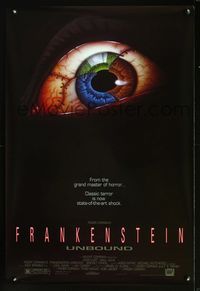 2o840 FRANKENSTEIN UNBOUND one-sheet '90 Roger Corman, cool stitched eyeball art by Christian!