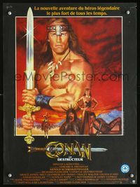 2o342 CONAN THE DESTROYER French 15x21 '84 Arnold Schwarzenegger is the most powerful legend!