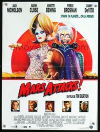 2o351 MARS ATTACKS! French 15x21 '96 directed Tim Burton, great art of wacky alien!