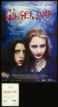 2o307 GINGER SNAPS signed Canadian one-sheet movie poster '00 Emily Perkins, Katharine Isabelle