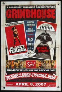 2o849 GRINDHOUSE DS advance one-sheet poster '07 Rodriguez & Tarantino, Planet Terror & Death Proof!