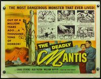 2o024 DEADLY MANTIS 1/2sheet '57 classic art of giant insect on Washington Monument by Ken Sawyer!