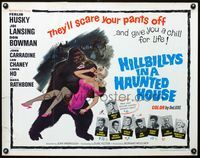 2o039 HILLBILLYS IN A HAUNTED HOUSE 1/2sheet '67 country music, art of wacky ape carrying sexy girl!