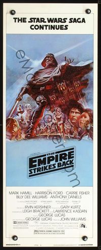 2o140 EMPIRE STRIKES BACK style B insert '80 George Lucas sci-fi classic, cool artwork by Tom Jung!