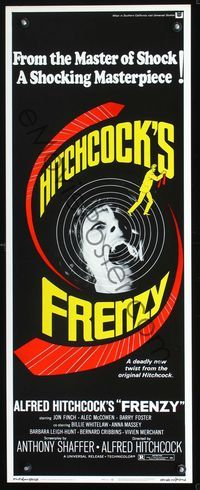 2o151 FRENZY insert movie poster '72 Alfred Hitchcock, Anthony Shaffer's shocking masterpiece!
