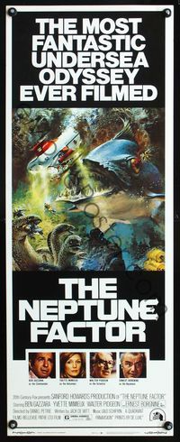 2o197 NEPTUNE FACTOR insert '73 really cool sci-fi art of giant fish & sea monster by John Berkey!