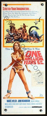 2o206 ONE MILLION YEARS B.C. insert movie poster '66 sexiest prehistoric cave woman Raquel Welch!