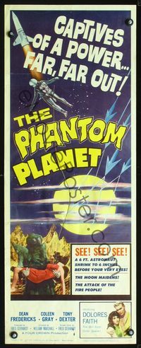 2o212 PHANTOM PLANET insert '62 science shocker of the space age, wacky monster holding sexy girl!