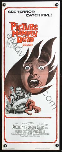 2o214 PICTURE MOMMY DEAD insert poster '66 see terror catch fire through a child's eyes, cool art!