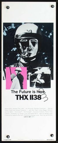2o250 THX 1138 insert poster '71 first George Lucas, Robert Duvall, bleak futuristic fantasy sci-fi!