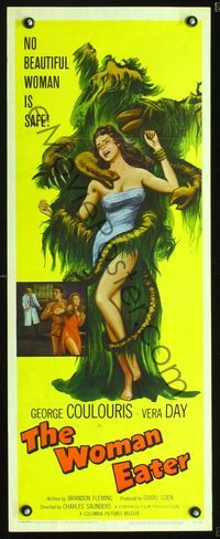 2o270 WOMAN EATER insert poster '59 wacky tree monster eats super sexy woman in skimpy outfit!