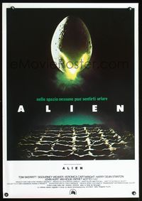 2o456 ALIEN Italian 1sheet R80s Ridley Scott outer space sci-fi monster classic, hatching egg image!