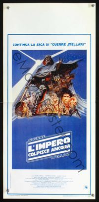 2o491 EMPIRE STRIKES BACK Italian locandina '80 George Lucas sci-fi classic, cool art by Tom Jung!