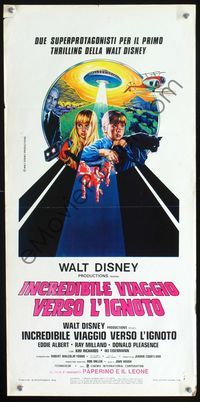 2o492 ESCAPE TO WITCH MOUNTAIN Italian locandina '76 Disney, cool completely different artwork!