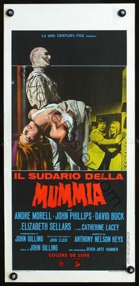 2o519 MUMMY'S SHROUD Italian locandina poster '67 different art of monster carrying victim!