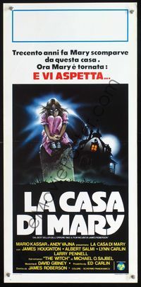 2o528 SUPERSTITION Italian locandina poster '82 cool art of ghoulish girl sitting on tombstone!