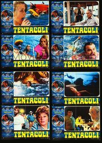 2o466 TENTACLES 8 Italian photobustas '77 Tentacoli, AIP, John Huston, Shelley Winters, octopus!