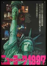 2o602 ESCAPE FROM NEW YORK Japanese poster '81 John Carpenter, great close up art of Lady Liberty!