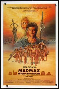 2o873 MAD MAX BEYOND THUNDERDOME one-sheet '85 art of Mel Gibson & Tina Turner by Richard Amsel!