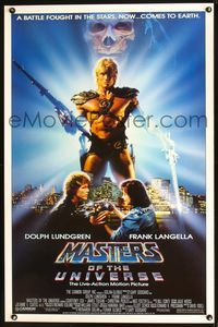 2o877 MASTERS OF THE UNIVERSE 1sh '87 great image of Dolph Lundgren as He-Man!