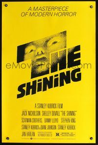 2o911 SHINING re-strike 1sh '80s Stephen King & Stanley Kubrick, Jack Nicholson, Saul Bass art!