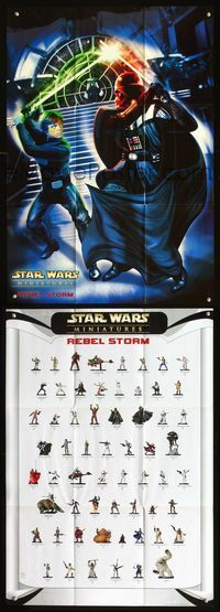 2o782 STAR WARS MINIATURES REBEL STORM special 22x34 '04 Luke vs. Vader, tabletop figures poster!