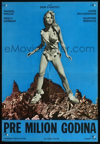 2o295 ONE MILLION YEARS B.C. Yugoslavian poster '66 sexiest prehistoric cave woman Raquel Welch!