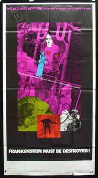 2p106 FRANKENSTEIN MUST BE DESTROYED int'l 3sh '70 Peter Cushing, cool completely different montage!