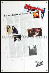 2p139 SHINING Newsweek 40x60 '80 Stephen King & Stanley Kubrick horror masterpiece, cool design!