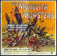 2p093 MONOLITH MONSTERS six-sheet poster '57 classic Reynold Brown sci-fi art of living skyscrapers!